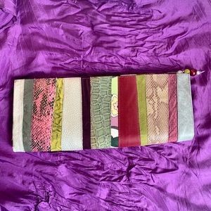 Multi fabric clutch/make up bag